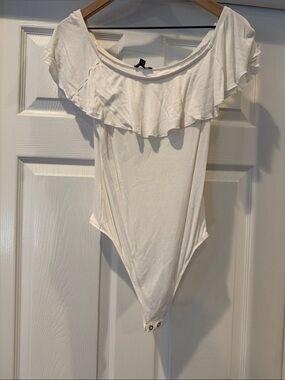 Express off the shoulder ruffled bodysuit
